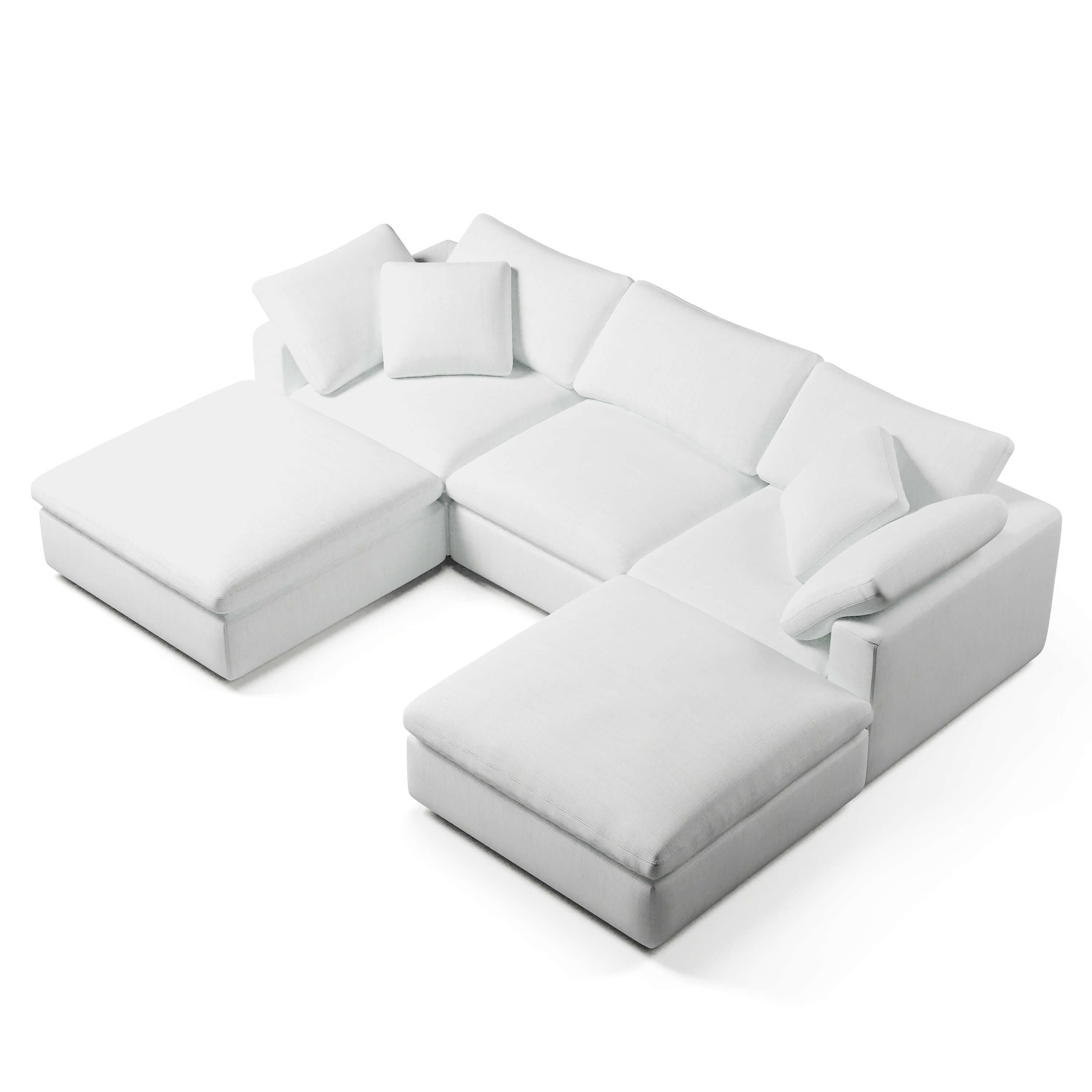 Comfy Three Seater U-Sectional Modular Sofa