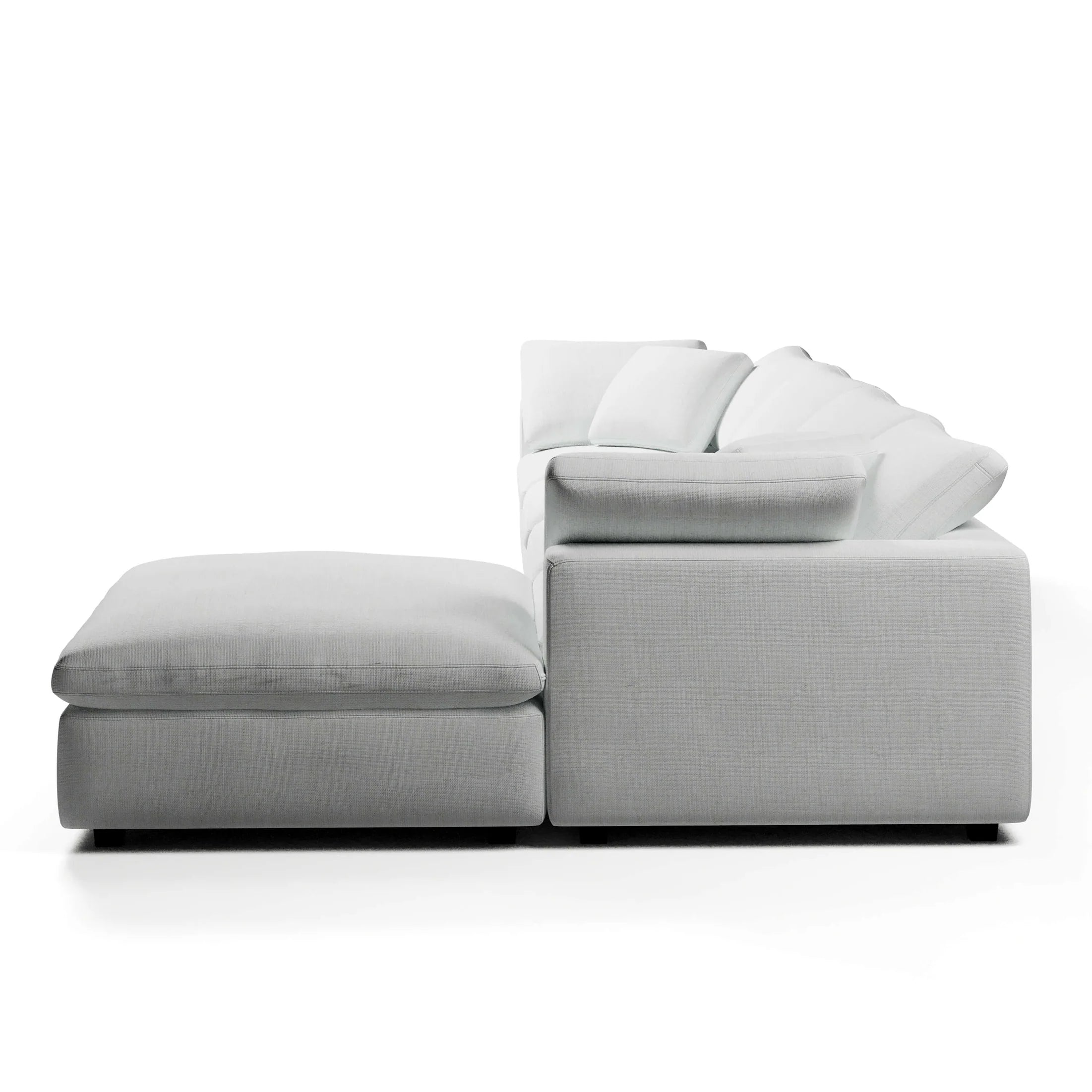 CouchHaus | Comfy Four-Seater & Ottoman L-Sectional | Modular Sofas & Couches