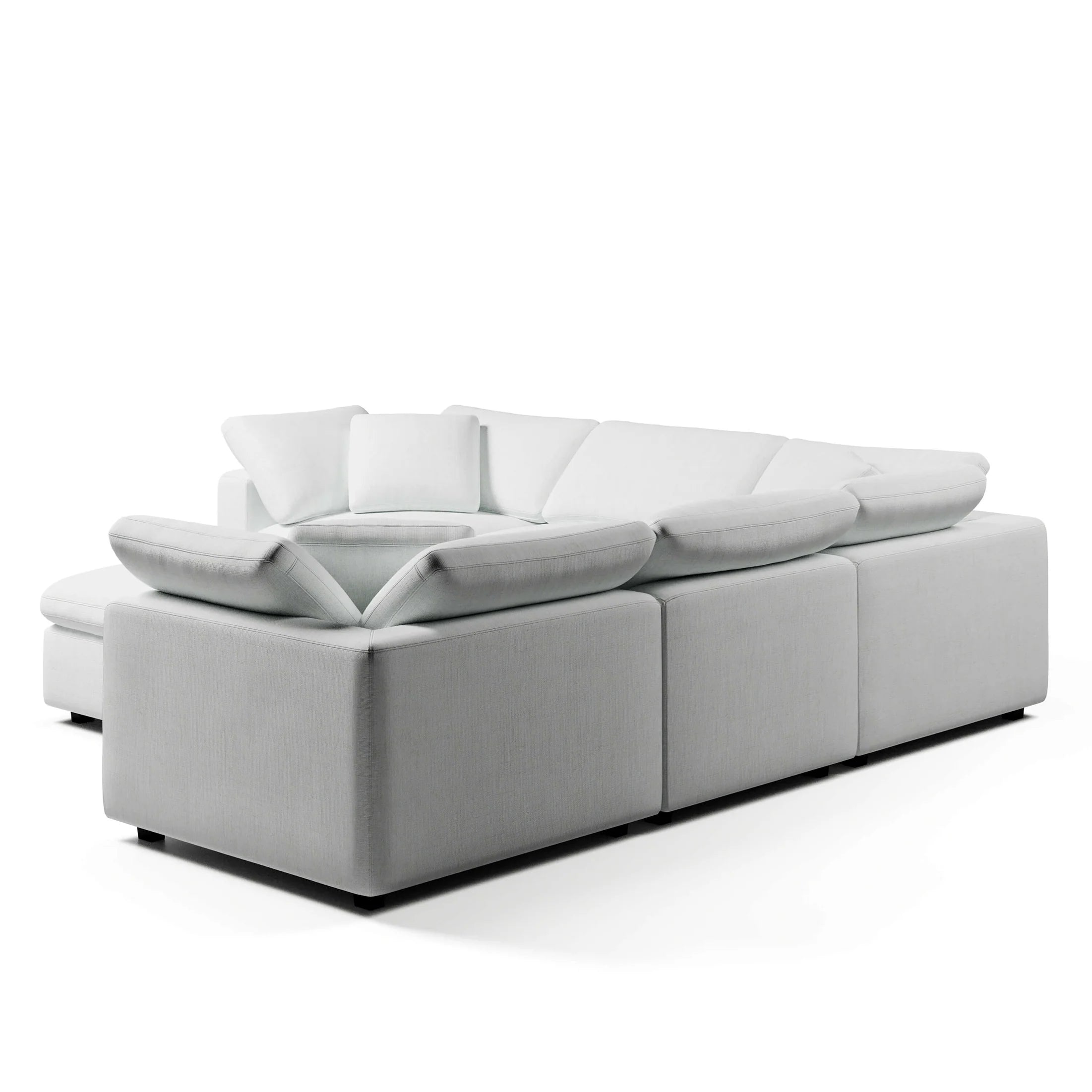 CouchHaus | Comfy Five-Seater & Ottoman L-Sectional | Modular Sofas & Couches