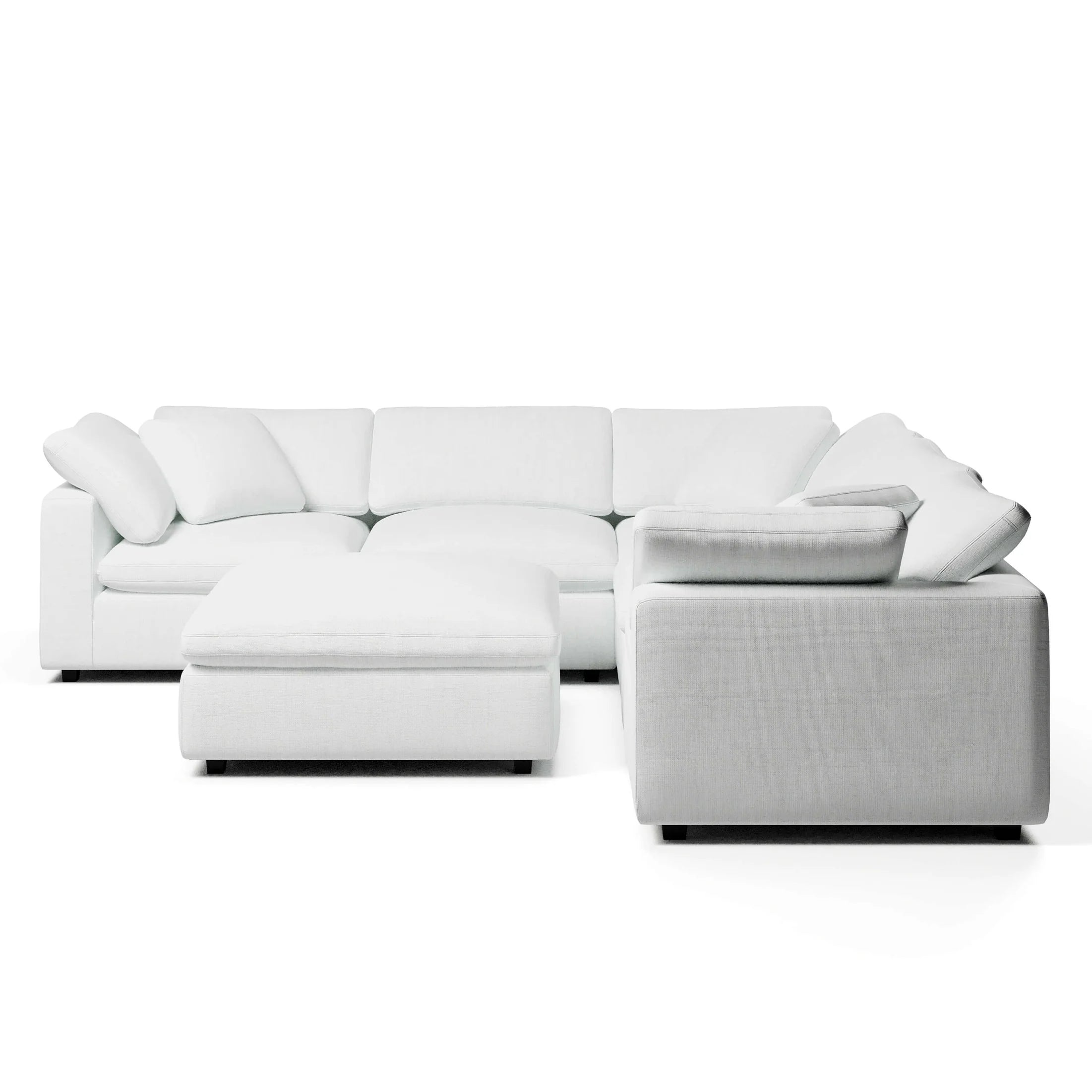 CouchHaus | Comfy Five-Seater & Ottoman L-Sectional | Modular Sofas & Couches