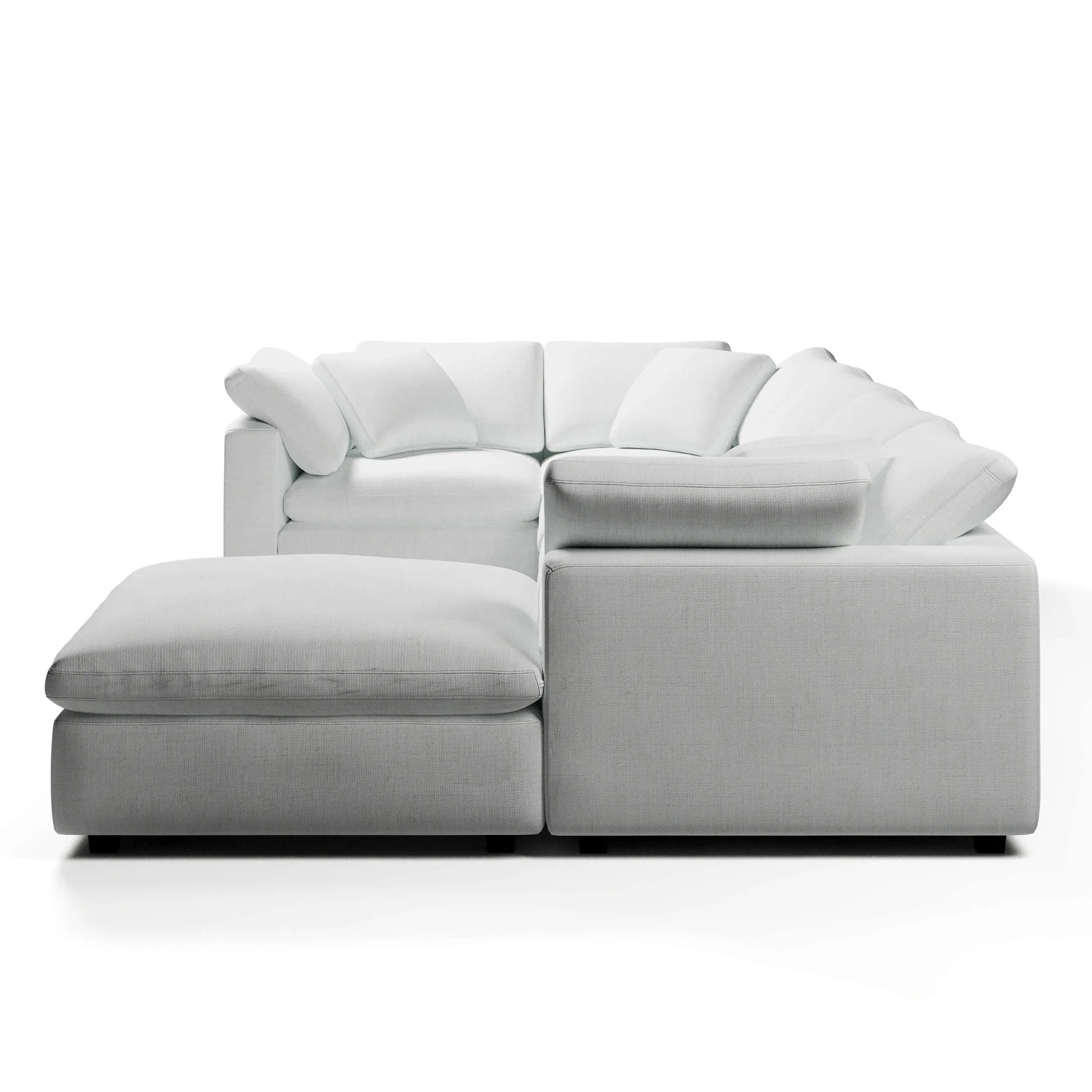 CouchHaus | Comfy Five-Seater & Ottoman L-Sectional | Modular Sofas & Couches