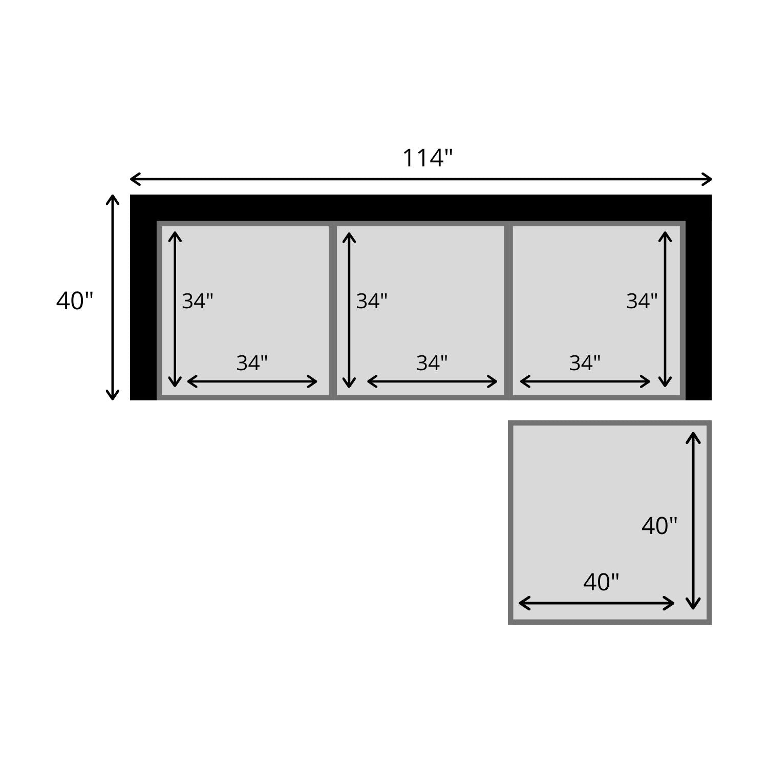 Comfy Three Seater + Ottoman Modular Sofa