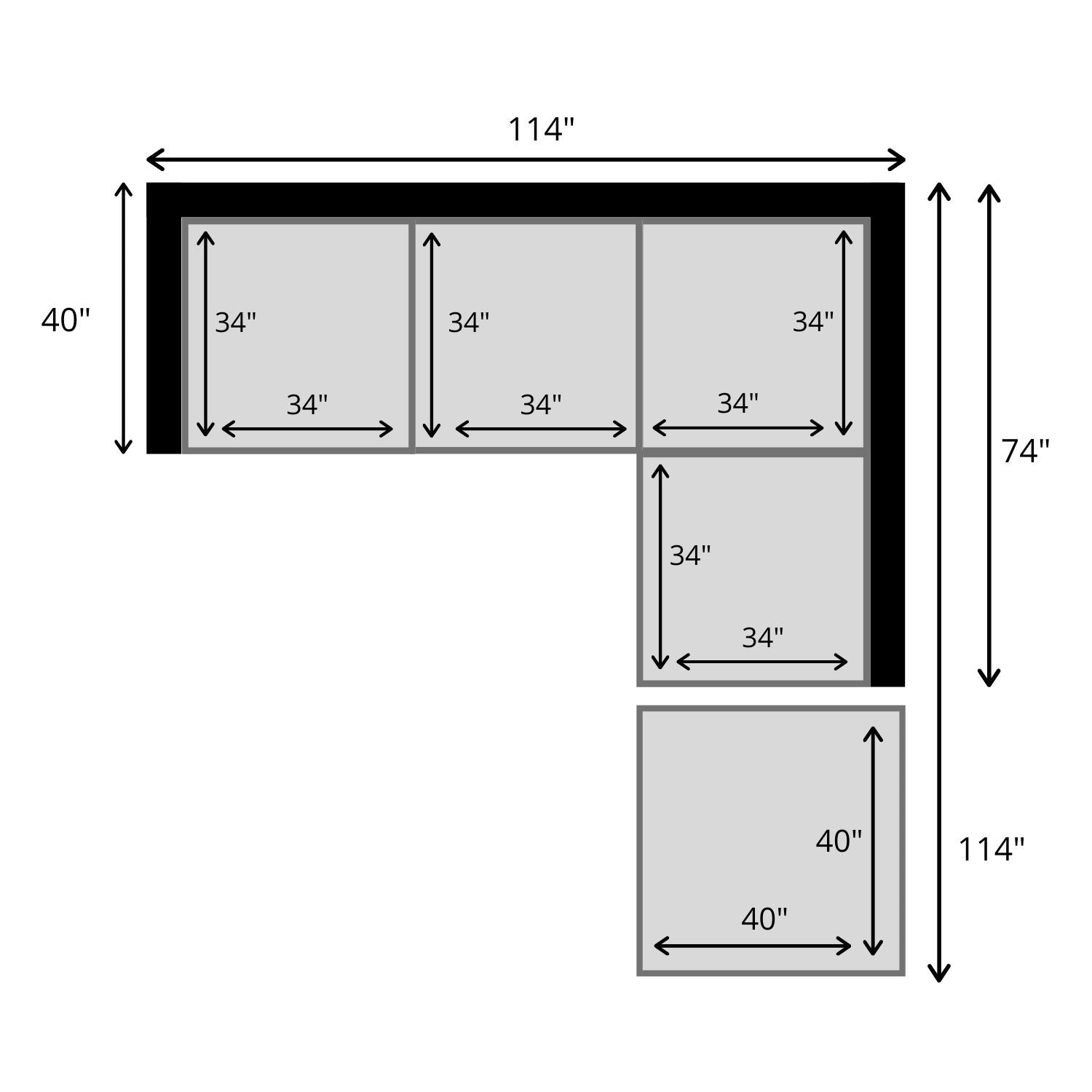 CouchHaus | Comfy Four-Seater & Ottoman L-Sectional | Modular Sofas & Couches