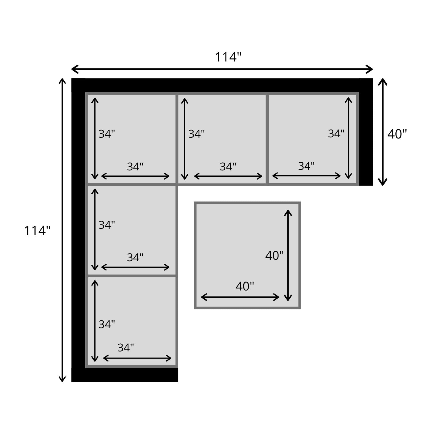 CouchHaus | Comfy Five-Seater & Ottoman L-Sectional | Modular Sofas & Couches
