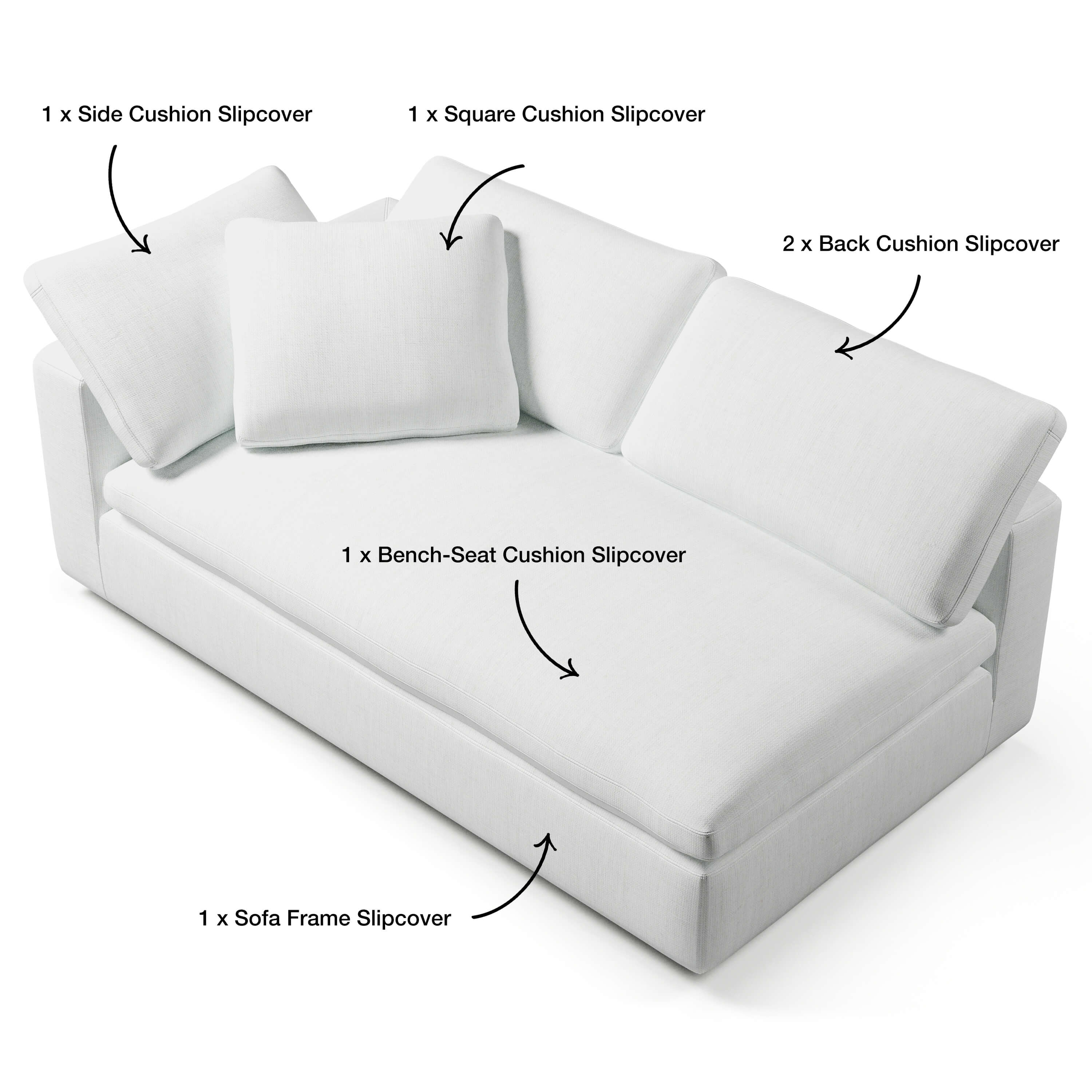 Left Arm Sofa Slipcover | Stylish Sofa Covers | Couch Haus