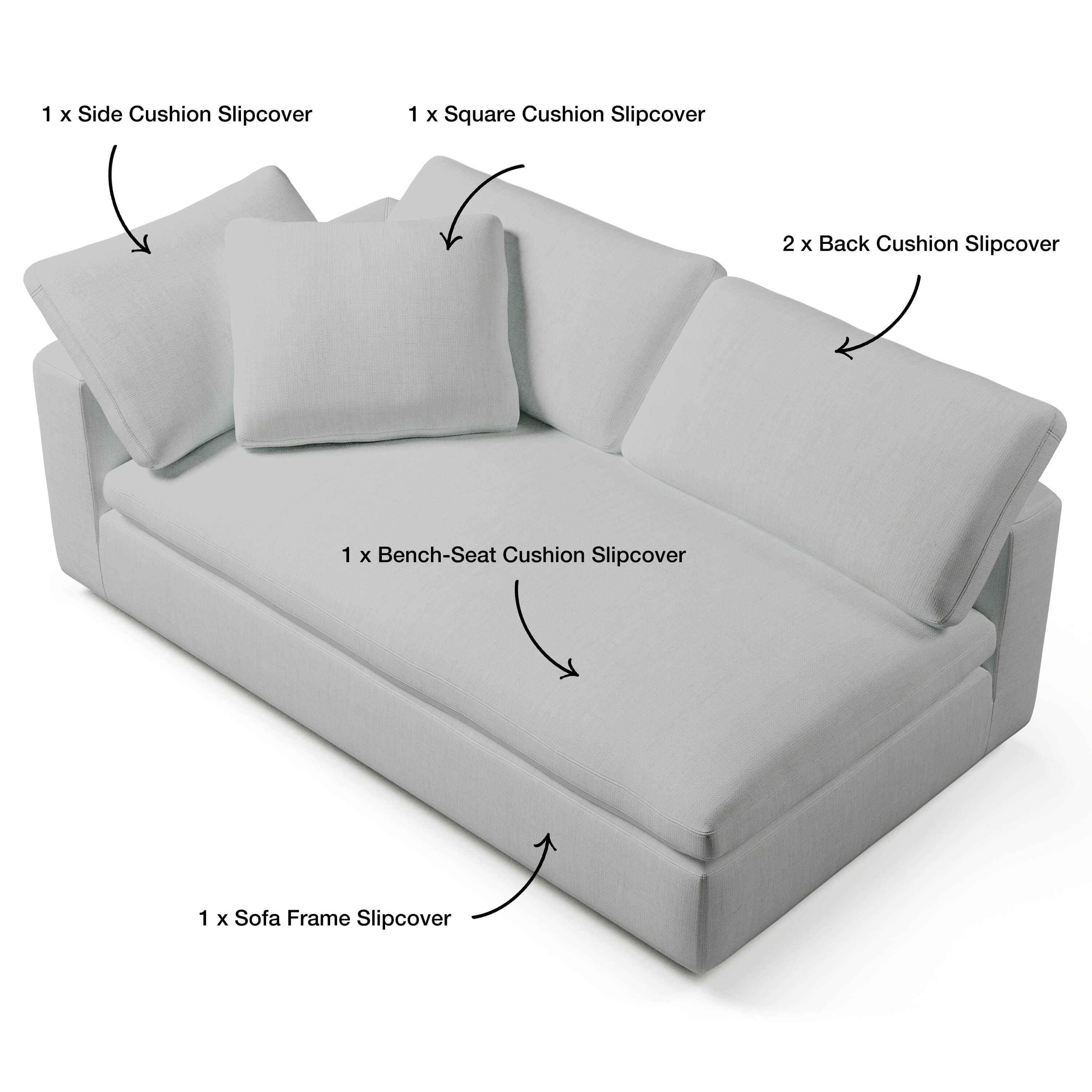 Left Arm Sofa Slipcover | Stylish Sofa Covers | Couch Haus