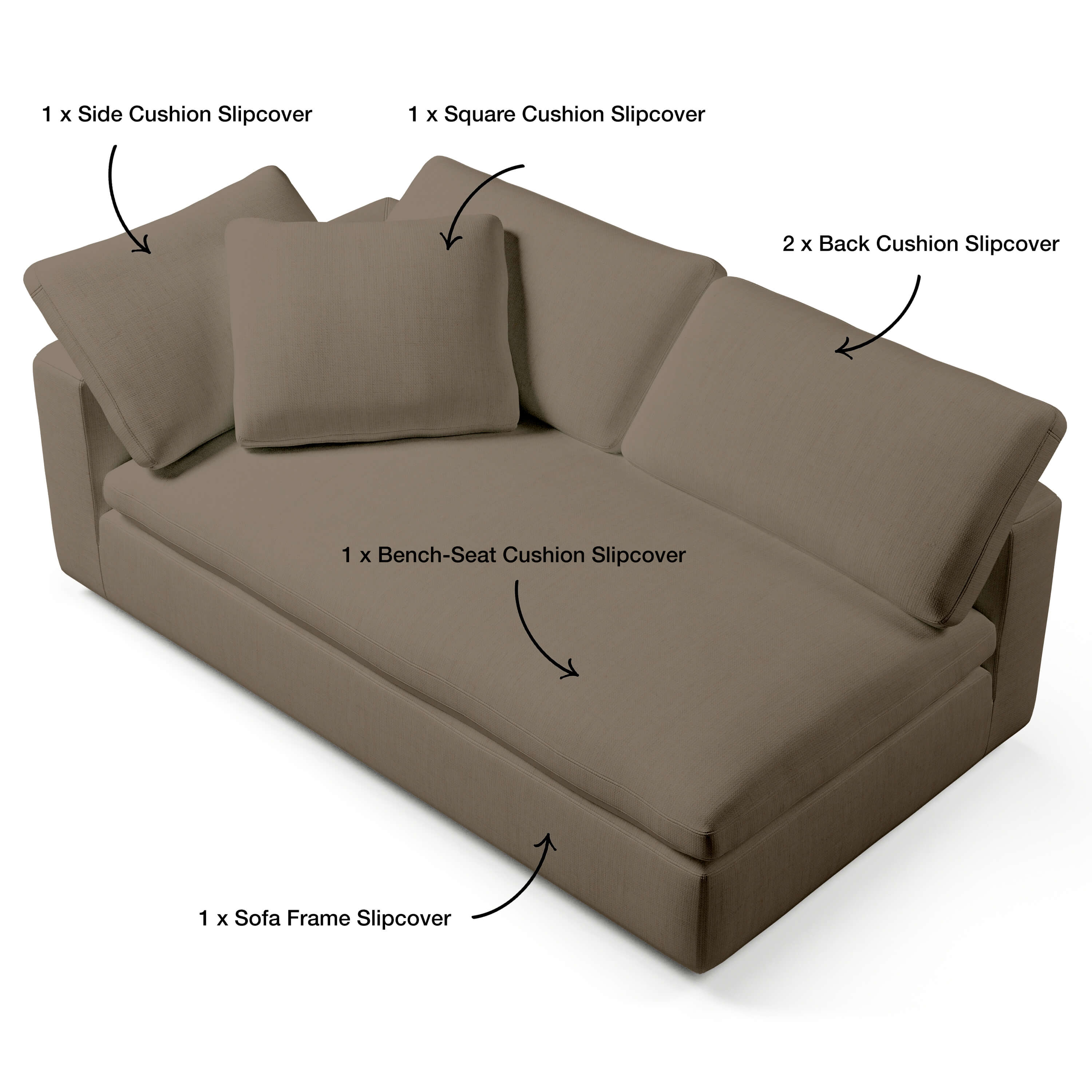 Left Arm Sofa Slipcover | Stylish Sofa Covers | Couch Haus