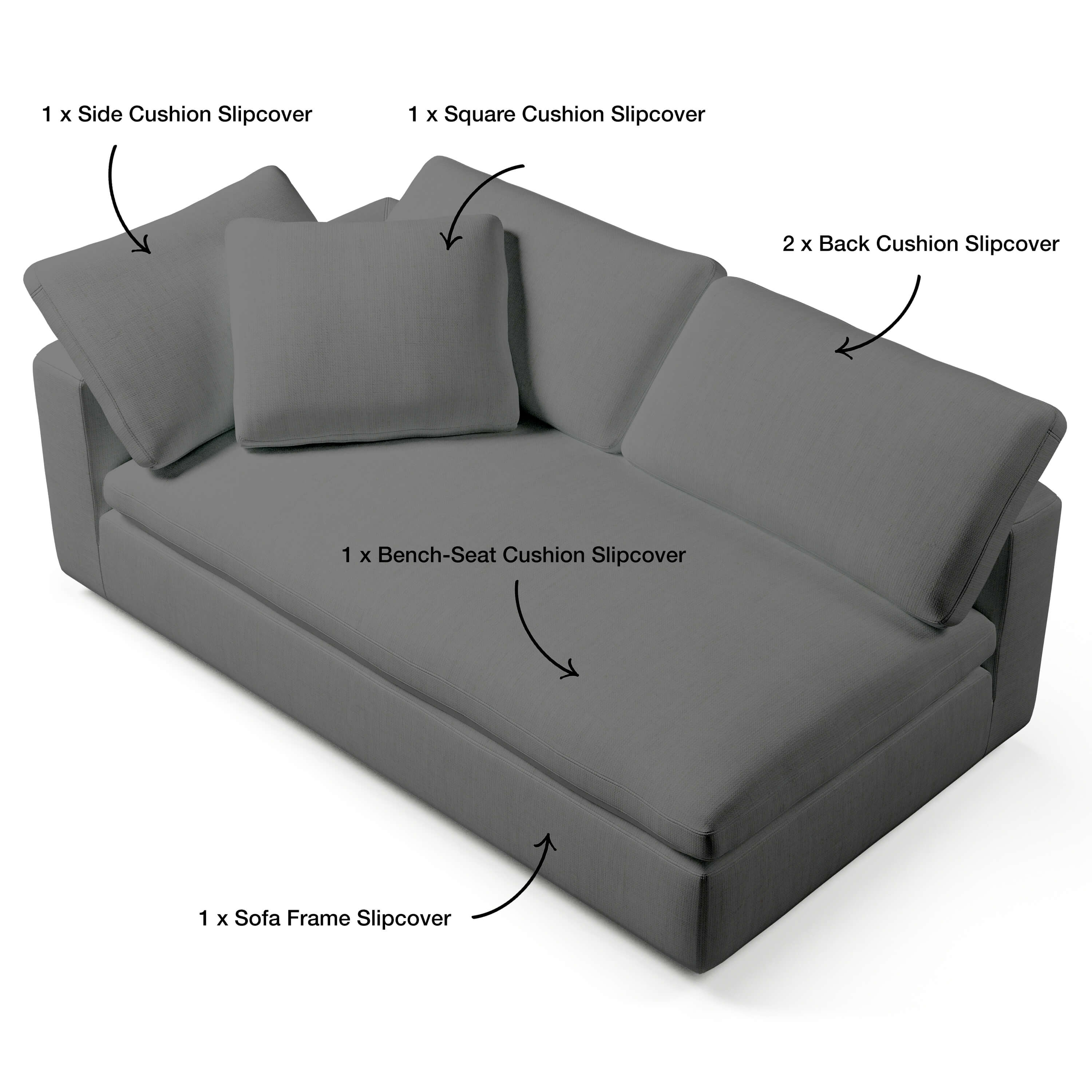 Left Arm Sofa Slipcover | Stylish Sofa Covers | Couch Haus