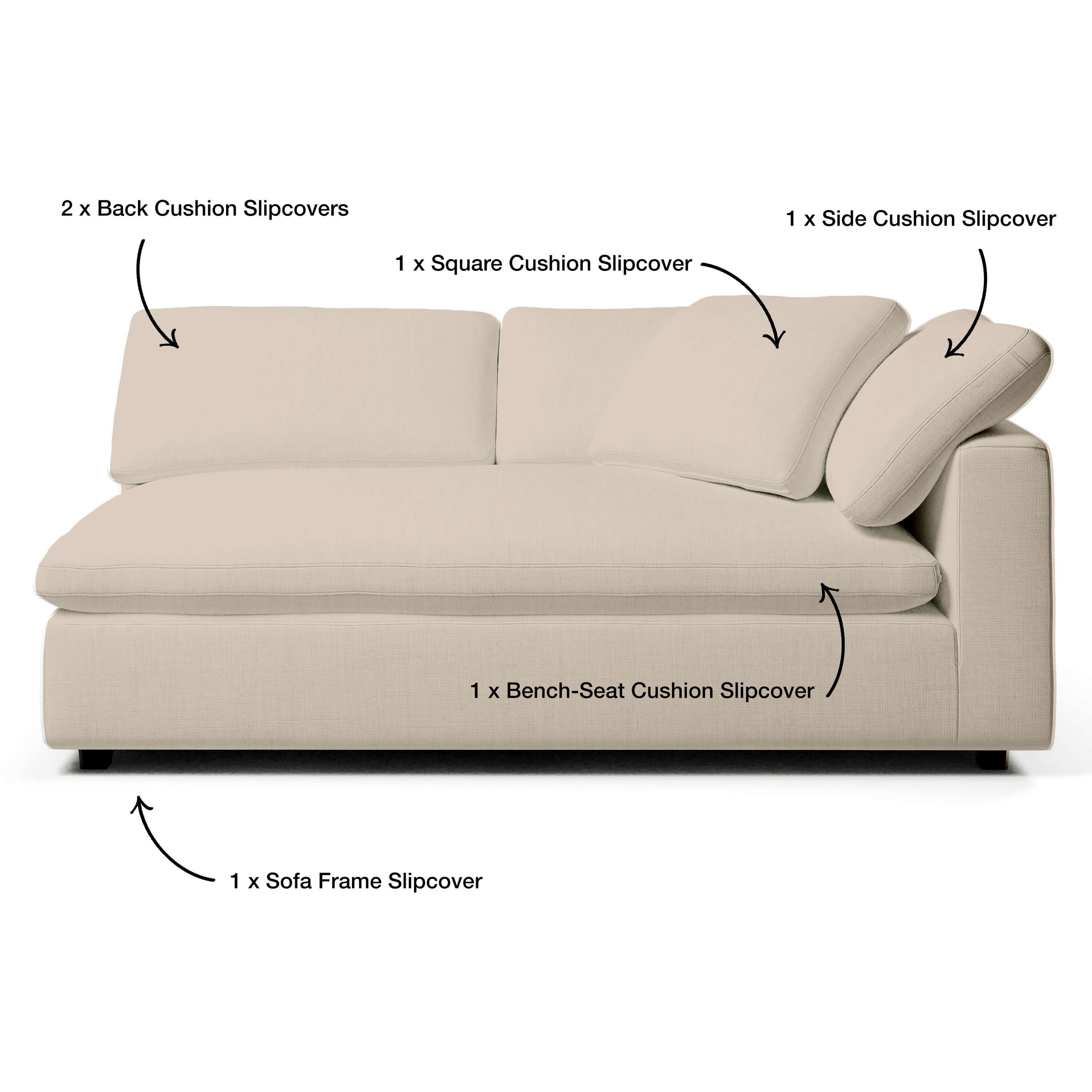 Right Arm Sofa Slipcover | Couch Haus