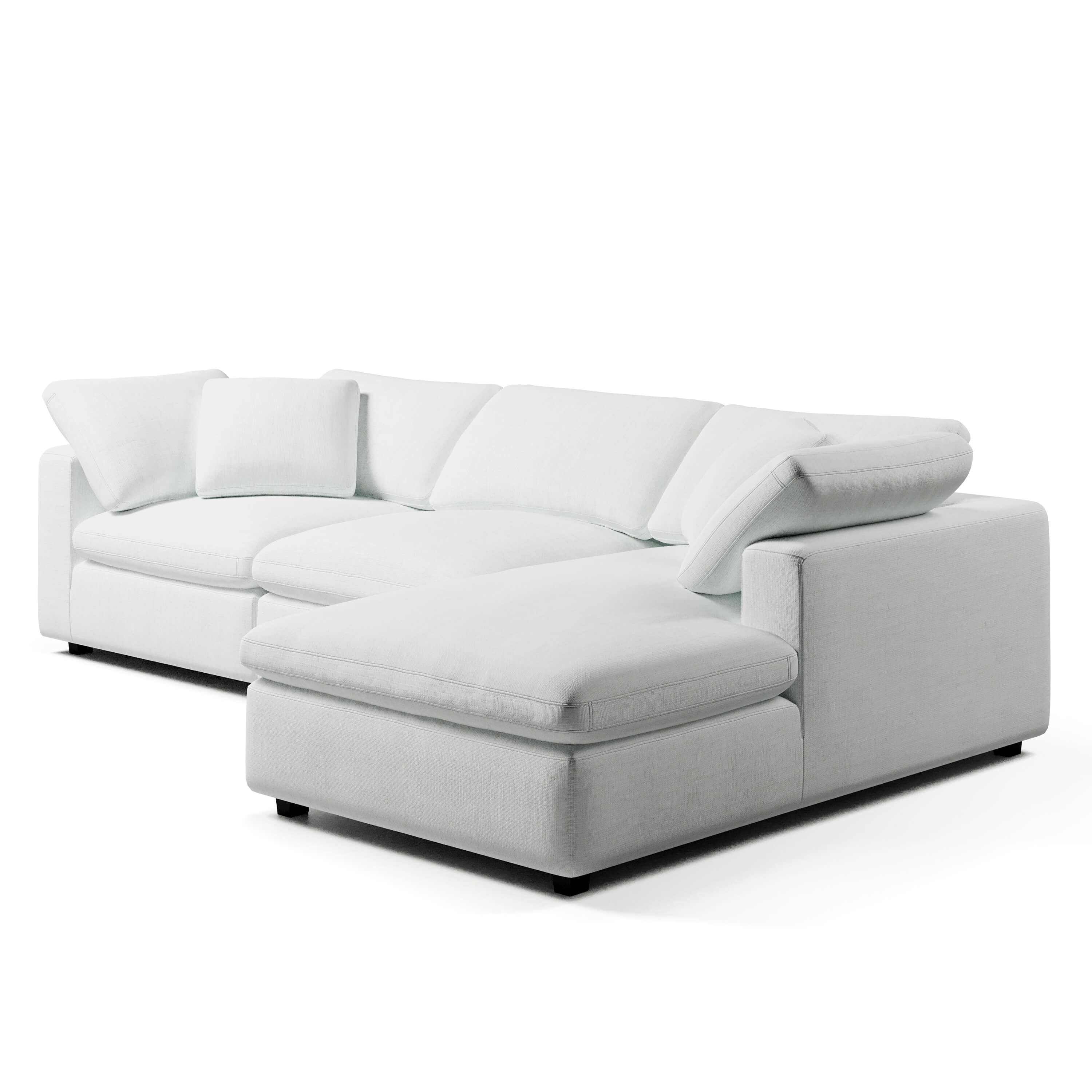 White Chaise Sofa | Modular 3 Seater Sofa | Couch Haus