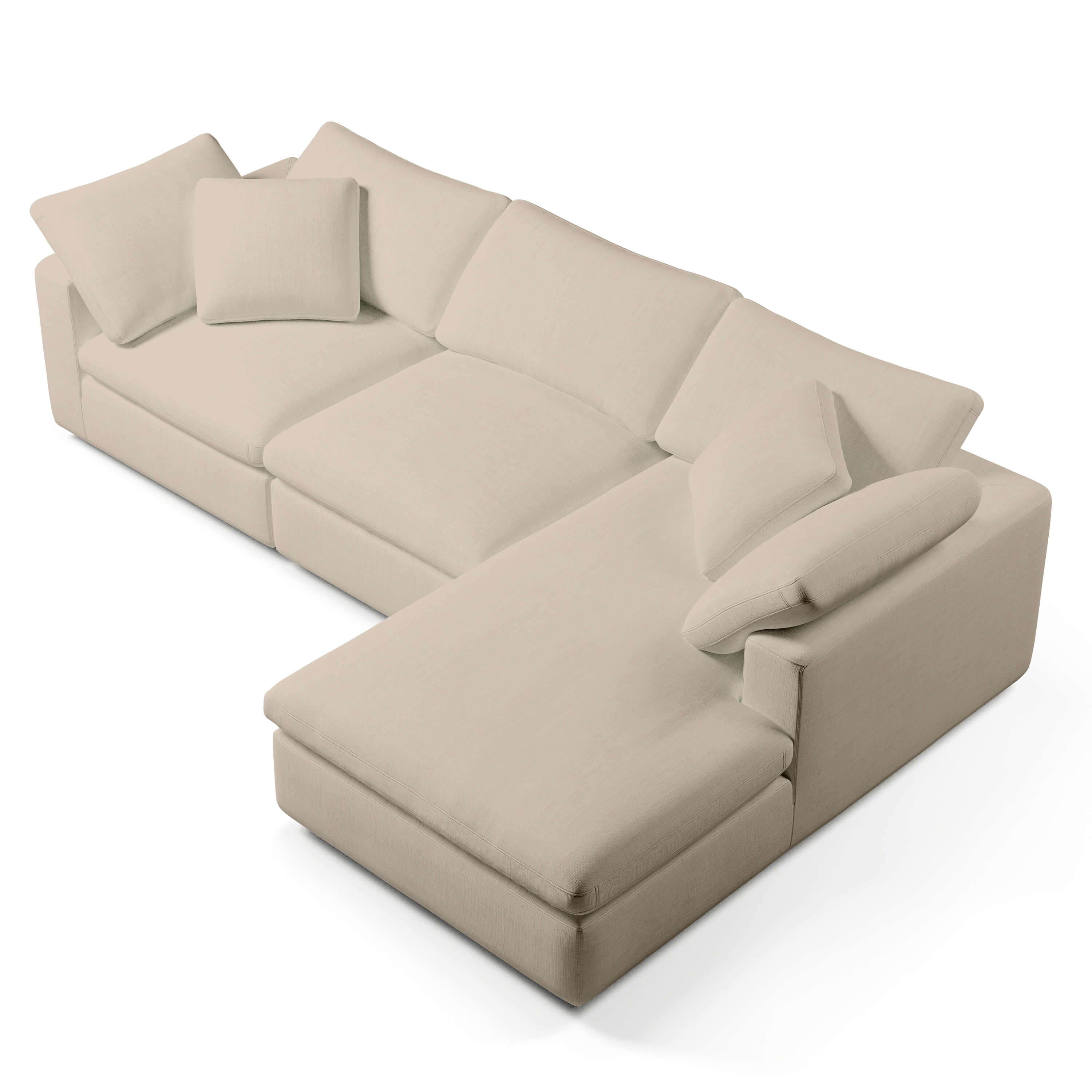 White Chaise Sofa | Modular 3 Seater Sofa | Couch Haus