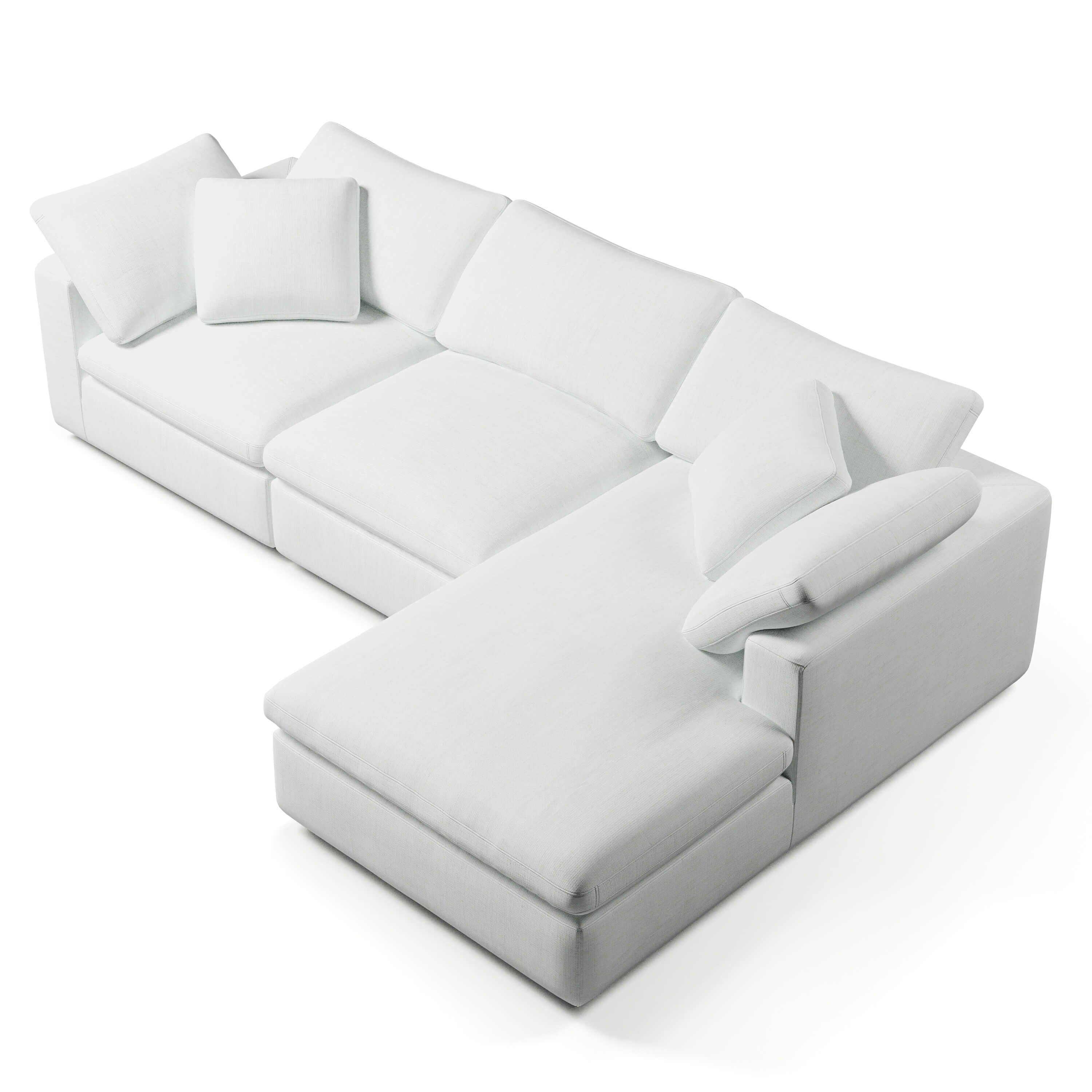 White Chaise Sofa | Modular 3 Seater Sofa | Couch Haus