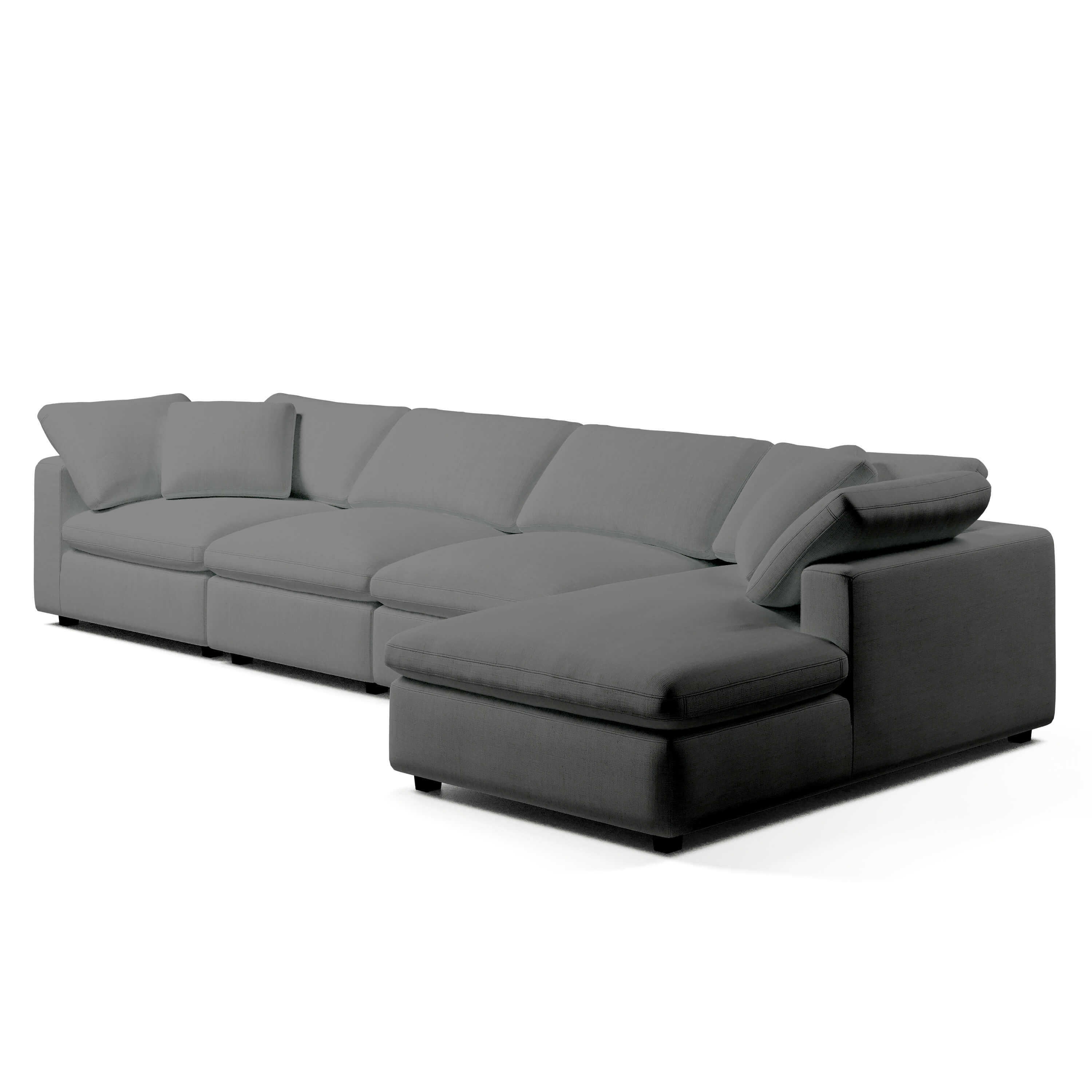 Comfy Modular Sofa - 4-Seater Chaise Sectional - Right Hand Facing