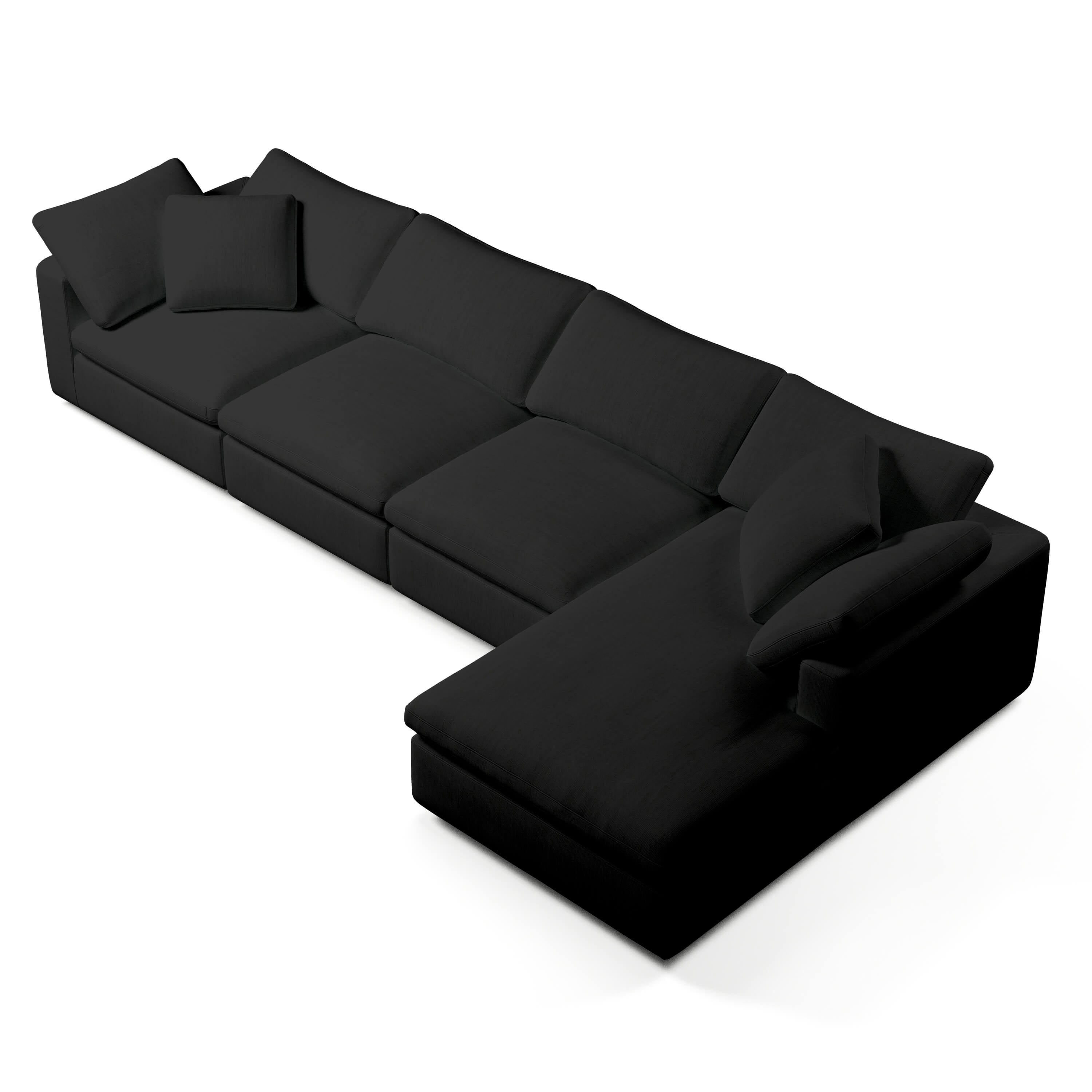 Comfy Modular Sofa - 4-Seater Chaise Sectional - Right Hand Facing