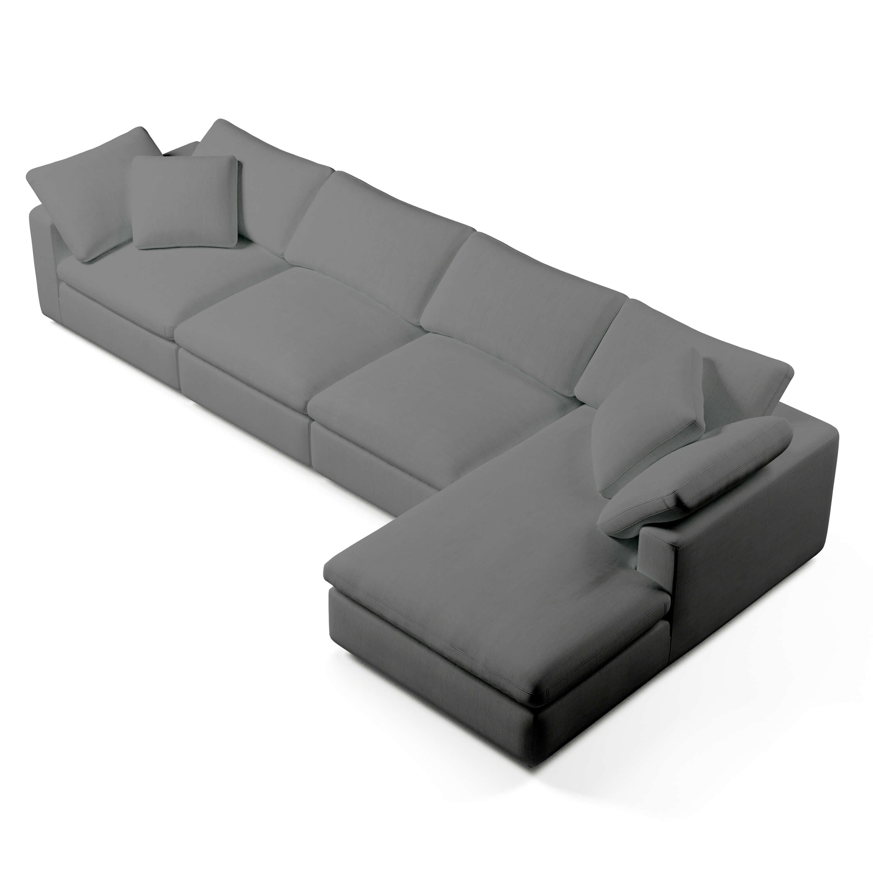Comfy Modular Sofa - 4-Seater Chaise Sectional - Right Hand Facing