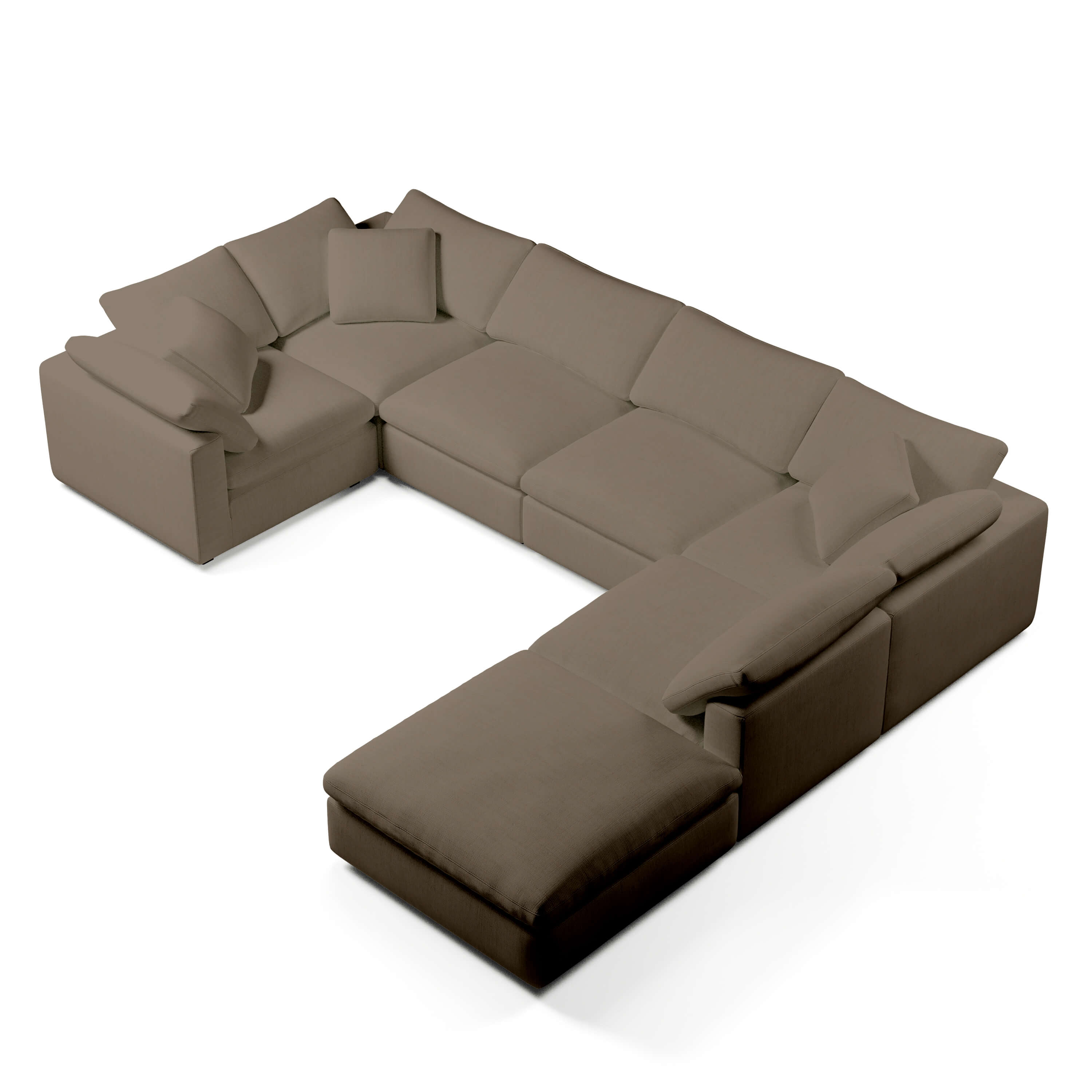 Comfy Modular Sofa - 6-Seater & Ottoman U-Sectional