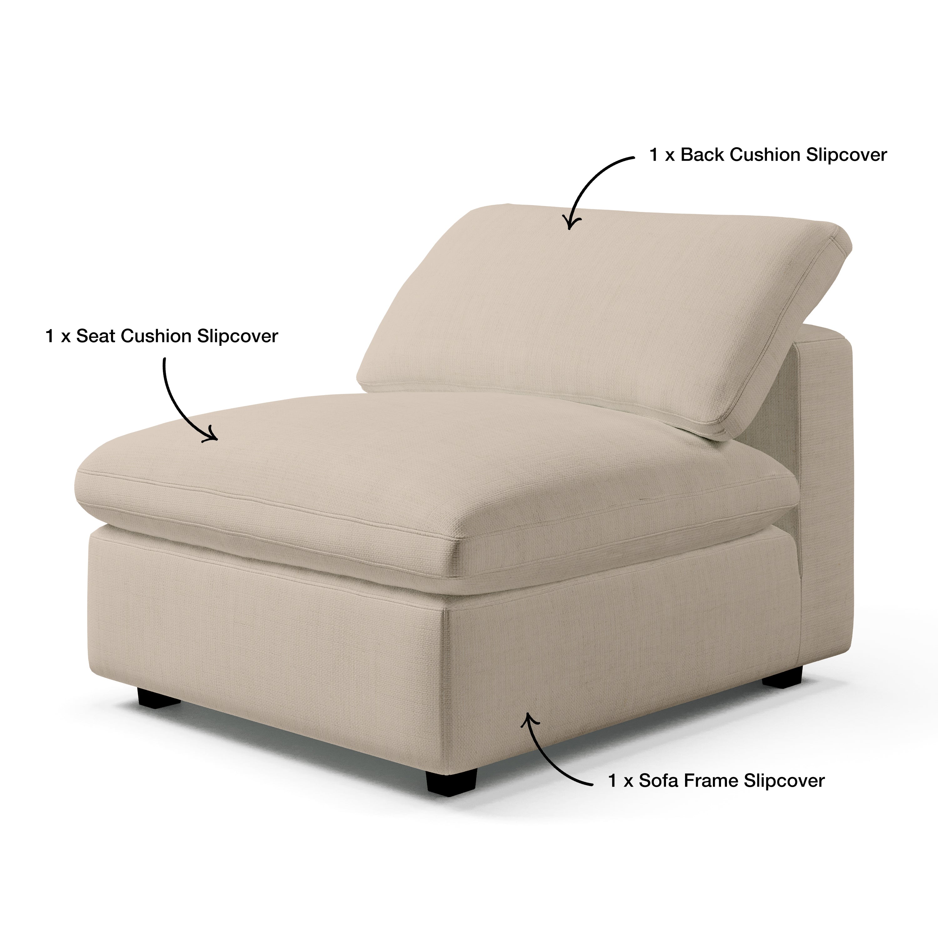 Armless Chair Slipcover - Stylish Sofa Covers