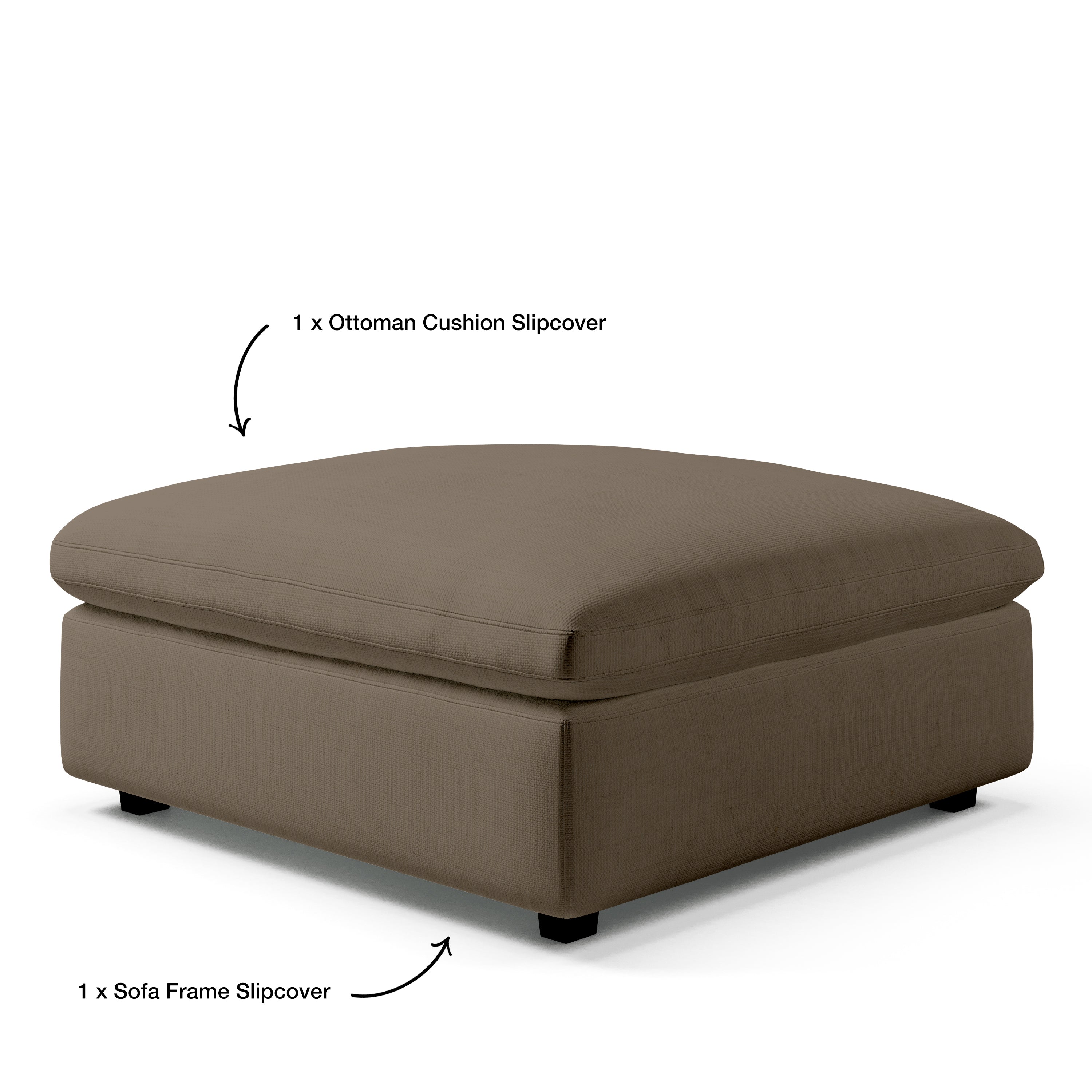 Square Ottoman Slipcover | Ottoman Slipcover Replacement | Couch Haus