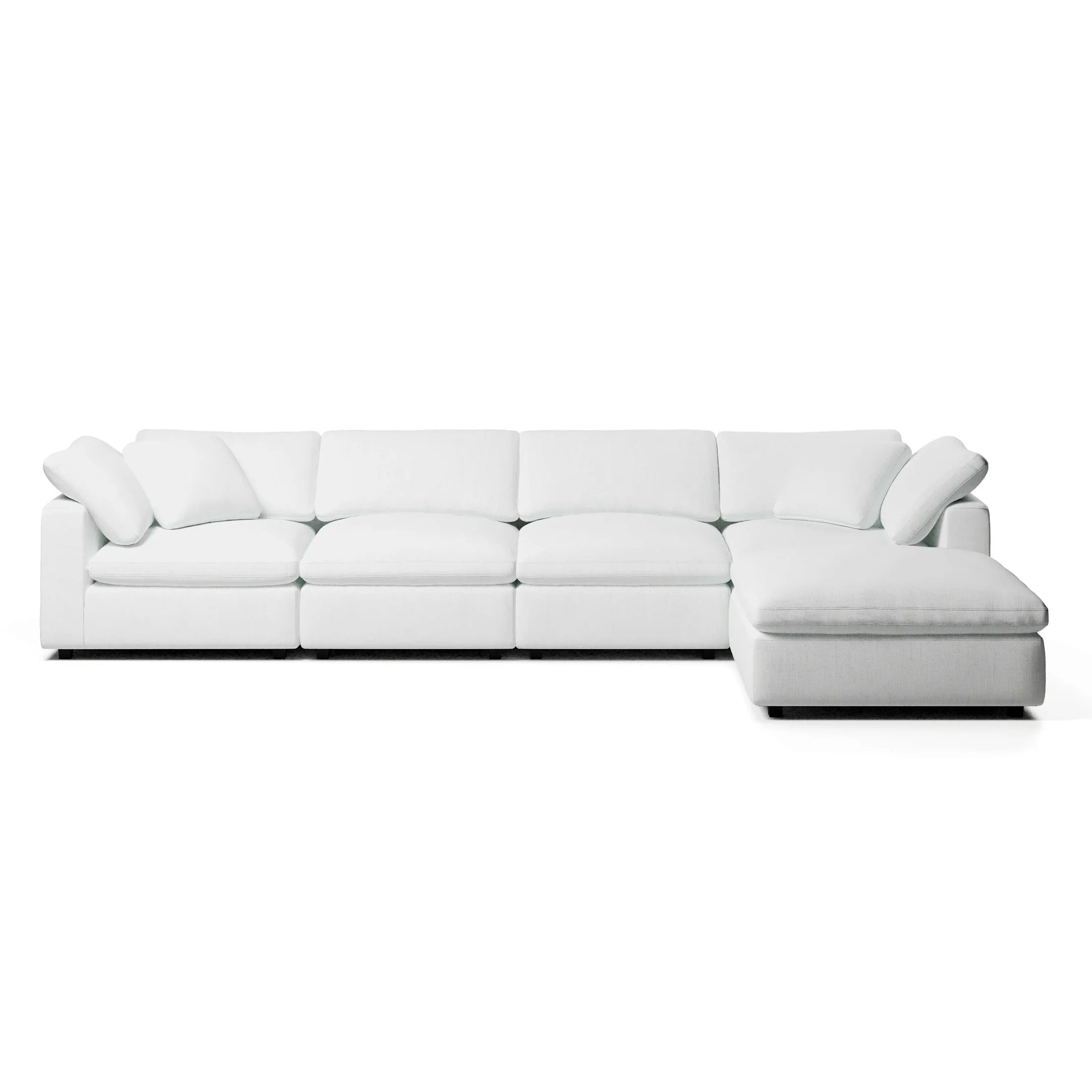 CouchHaus | Comfy Four-Seater & Ottoman L-Sectional | Modular Sofas & Couches