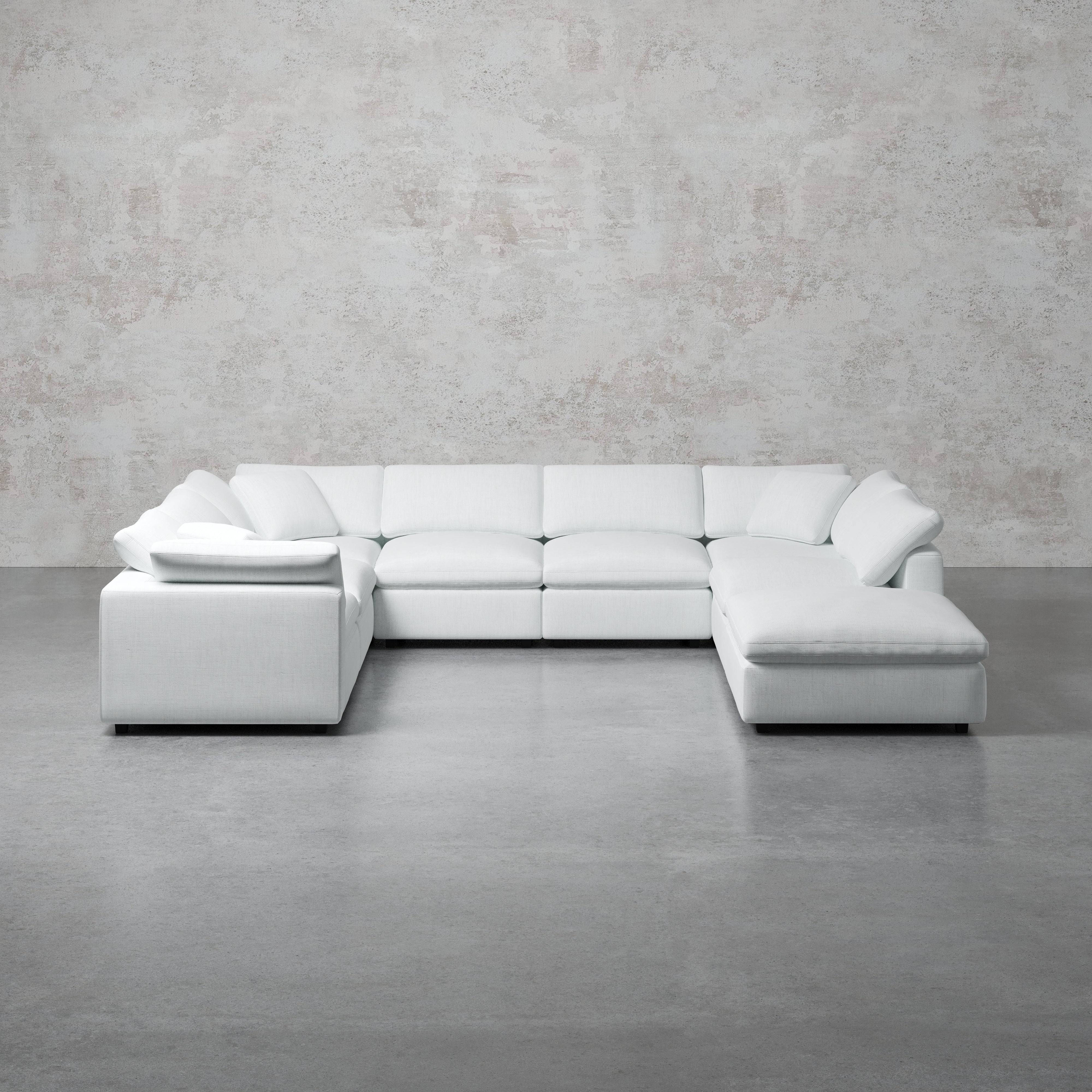 Comfy Modular Sofa - 7-Seater & Ottoman U-Sectional