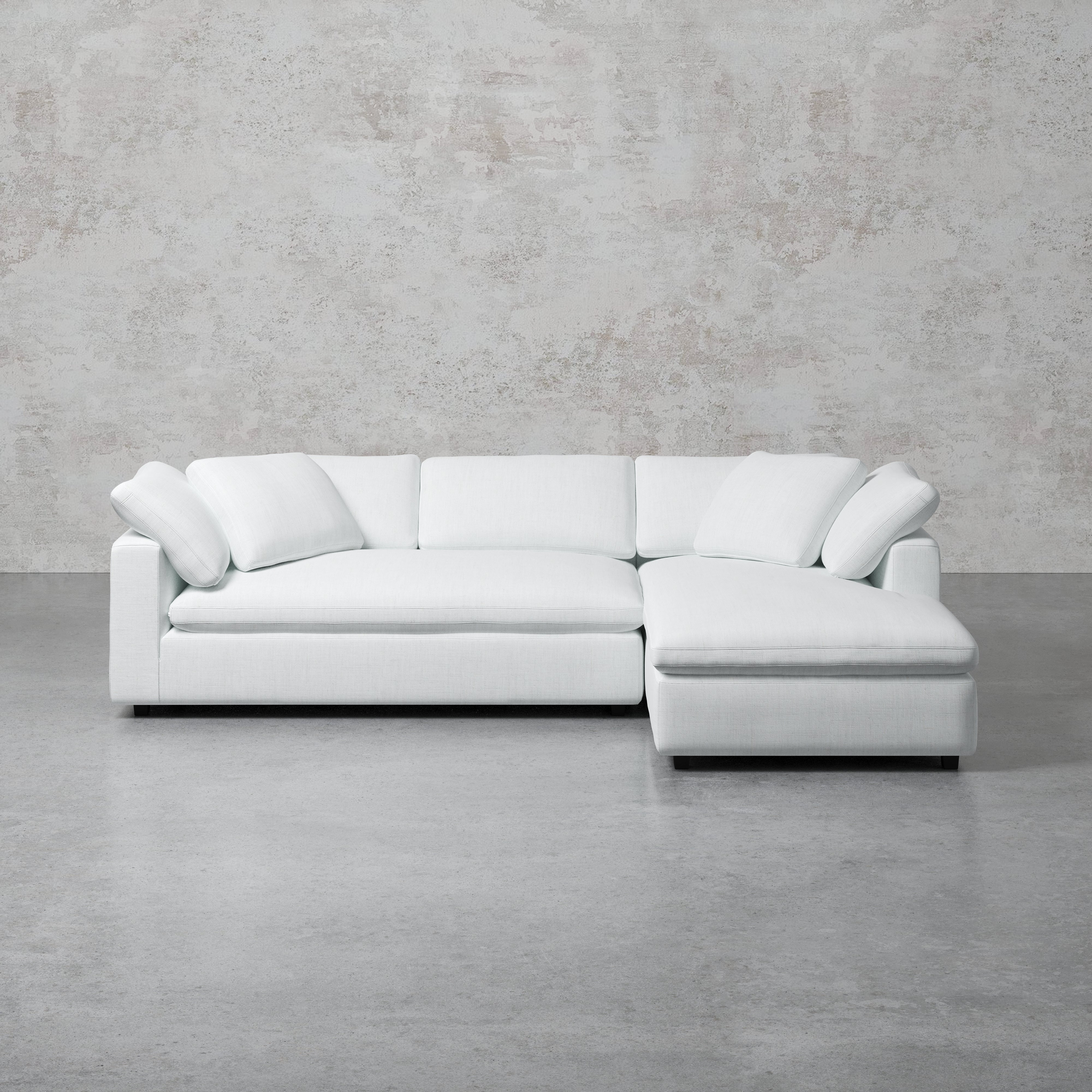 Comfy Modular Sofa - 3-Seater Right-Arm Chaise Bench-Seat