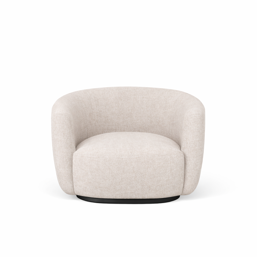 Beige armchair on a white background