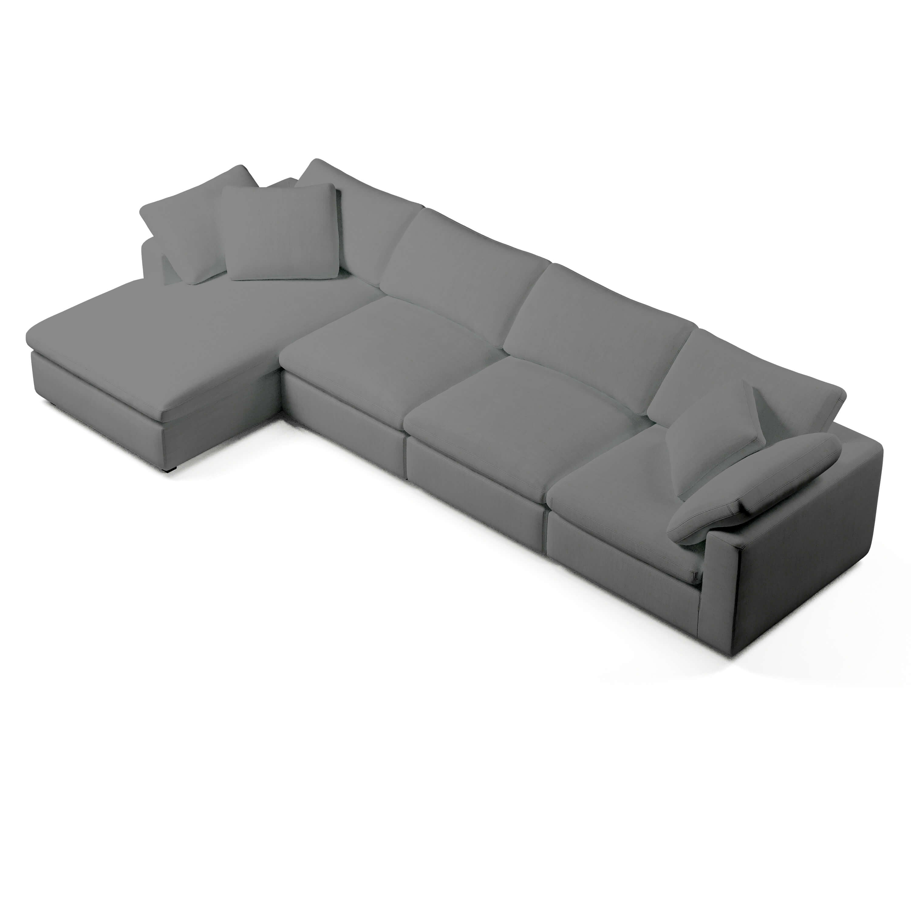 Comfy Modular Sofa - 4-Seater Chaise Sectional - Left Hand Facing