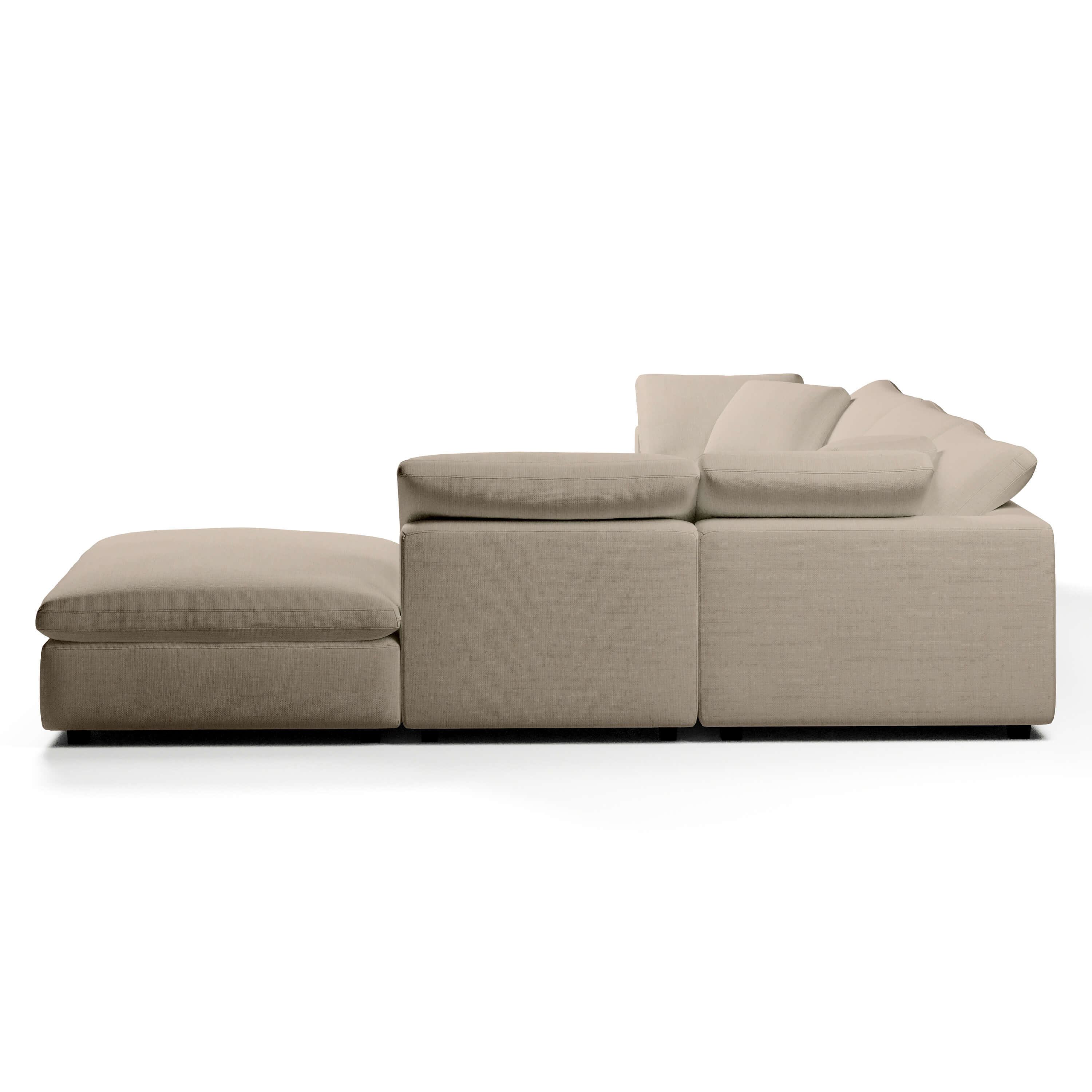Comfy Modular Sofa - 4-Seater L-Sectional & Ottoman