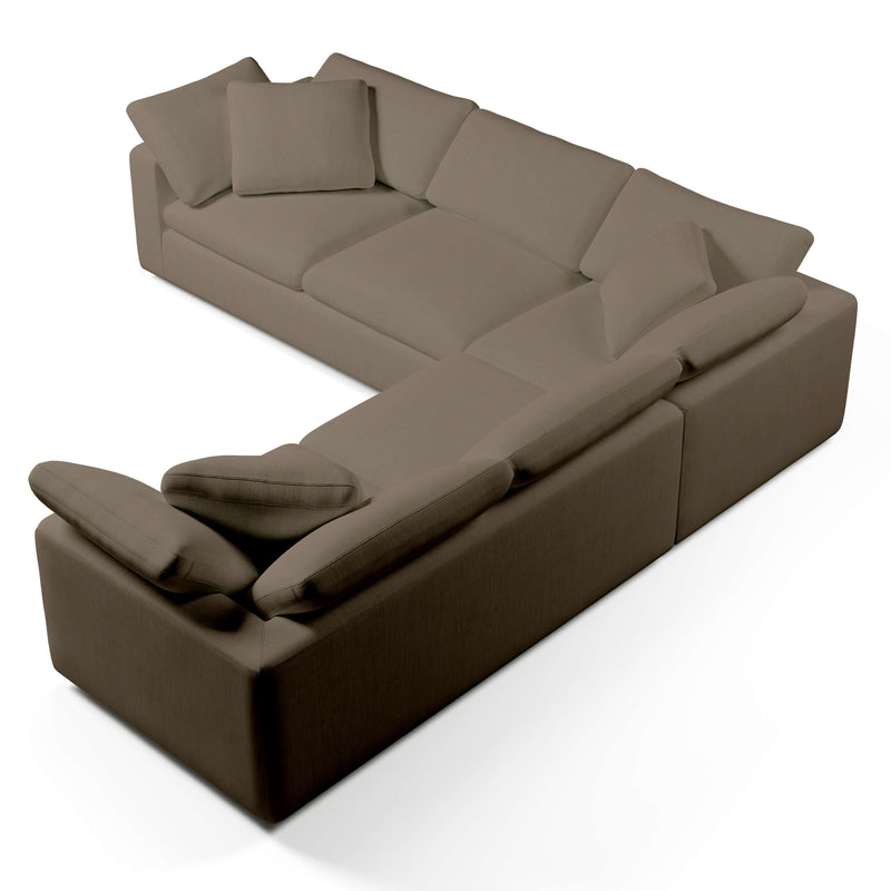 Comfy Modular Sofa - 5-Seater Bench-Seat L-Sectional & Ottoman