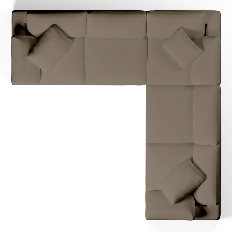 Comfy Modular Sofa - 5-Seater Bench-Seat L-Sectional & Ottoman