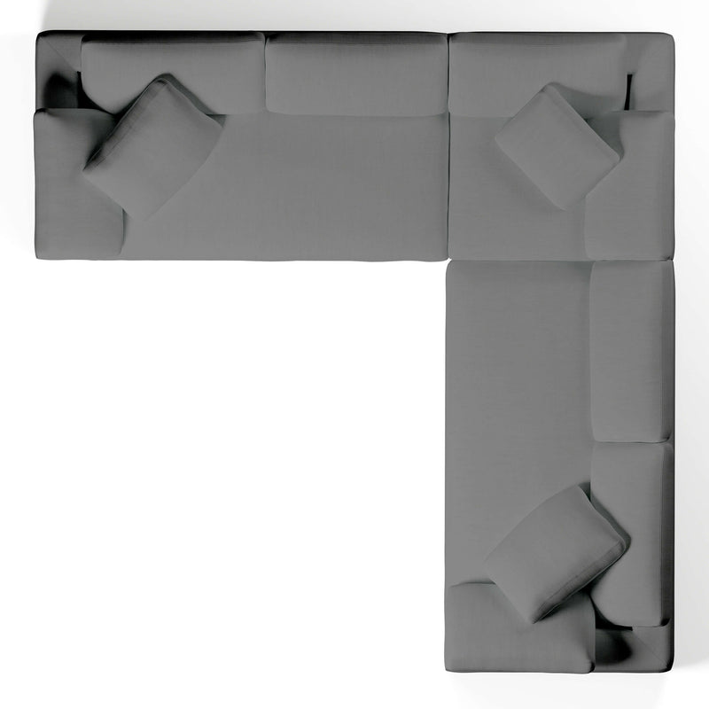 Comfy Modular Sofa - 5-Seater Bench-Seat L-Sectional & Ottoman