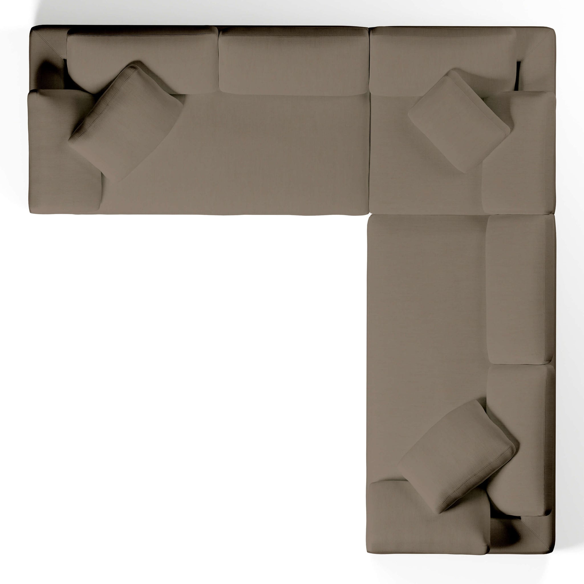 Comfy Modular Sofa - 5-Seater Bench-Seat L-Sectional & Ottoman