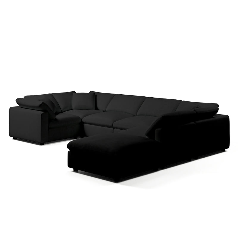 Comfy Modular Sofa - 6-Seater & Ottoman U-Sectional