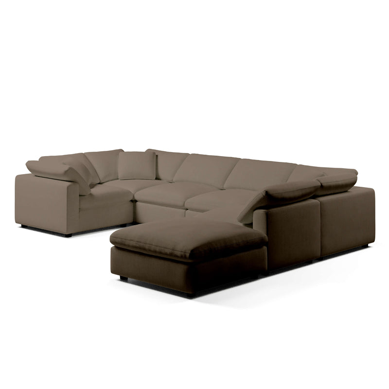 Comfy Modular Sofa - 6-Seater & Ottoman U-Sectional