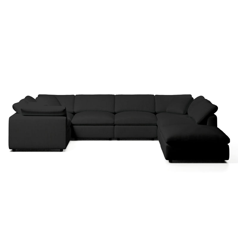 Comfy Modular Sofa - 6-Seater & Ottoman U-Sectional