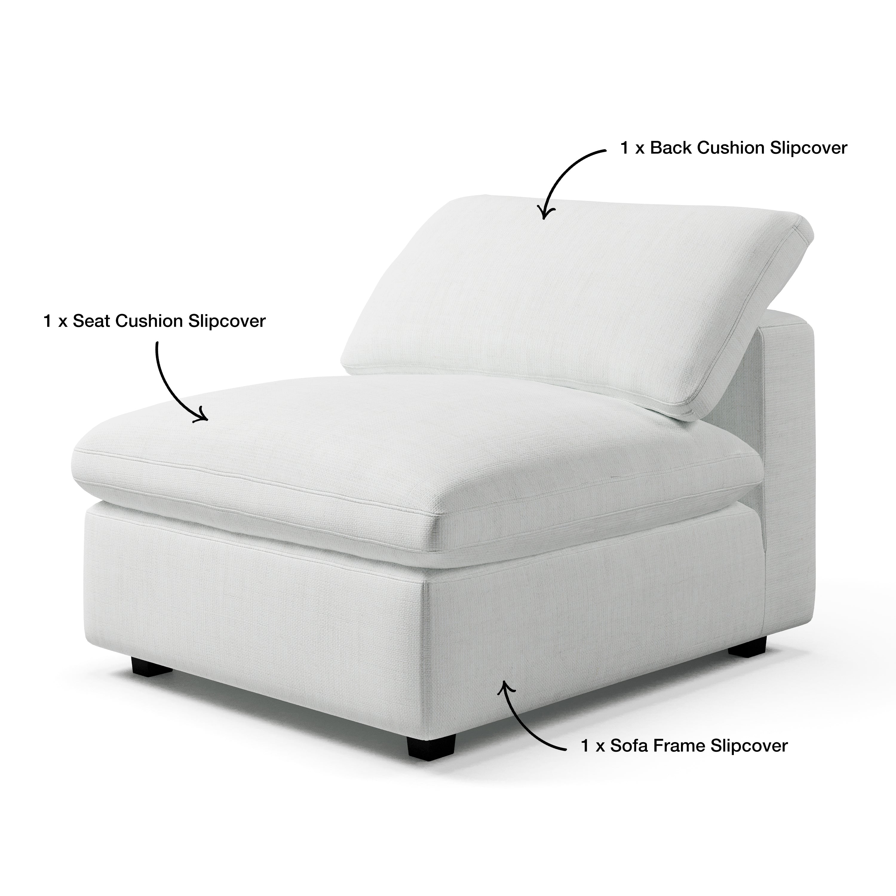 Comfy Sofa - Armless Chair Slipcover Replacement